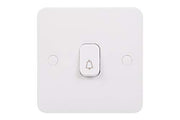 Schneider Electric Ggbl1012Rb Lisse Retractive Plate Switch With Bell Symbol, 1 Gang, 2 Way, 10A, White
